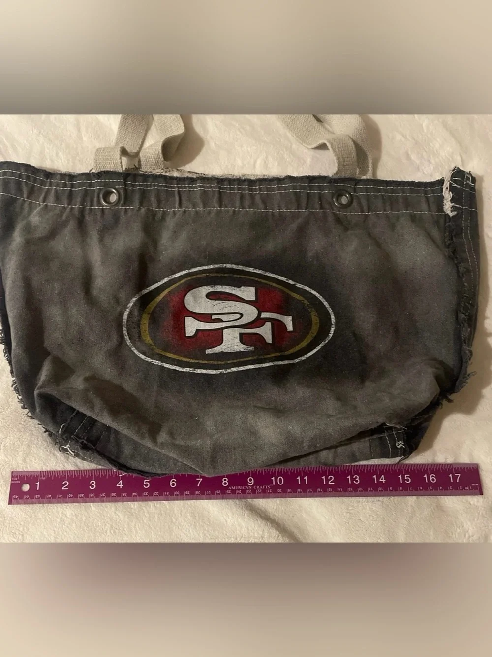 San Francisco 49ers Black Canvas Tote Bag - Team Logo
